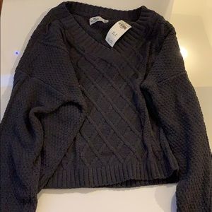 Tags on never worn Hollister Dark gray sweater
